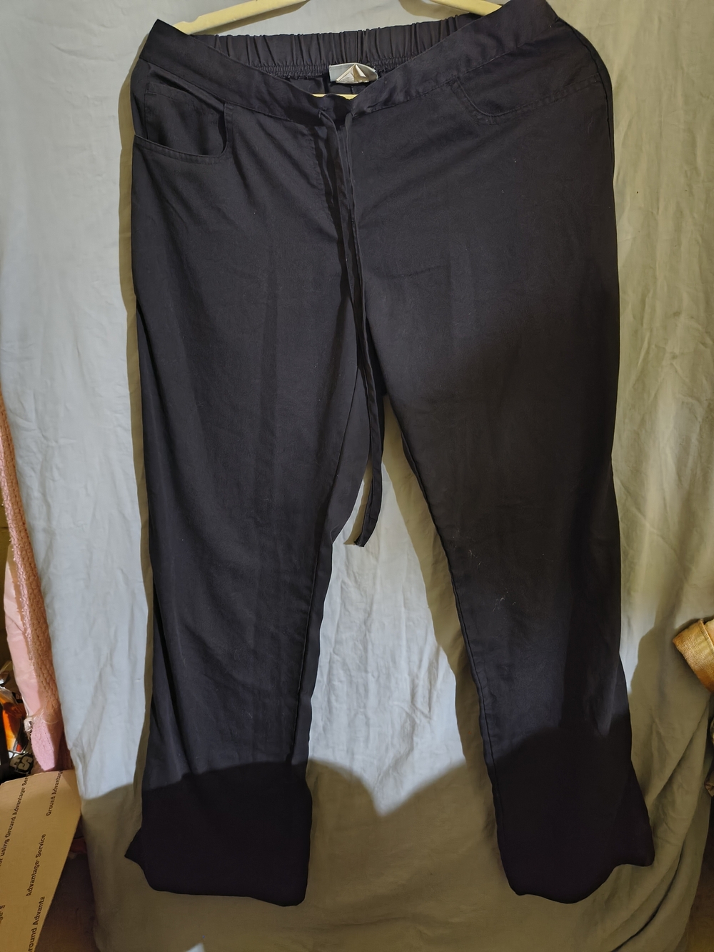 Grey's Anatomy Black Wide-Leg Pull-On Pants with Drawstring
